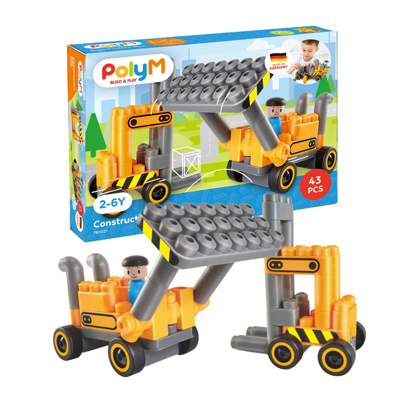 Klocki konstrukcyjne, Plac budowy, 43 el., 2+, PolyM OUTLET