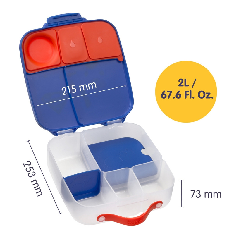 Superman by b.box Lunchbox dla dzieci do szkoły - szczelna śniadaniówka z przegródkami i wkładem chłodzącym 