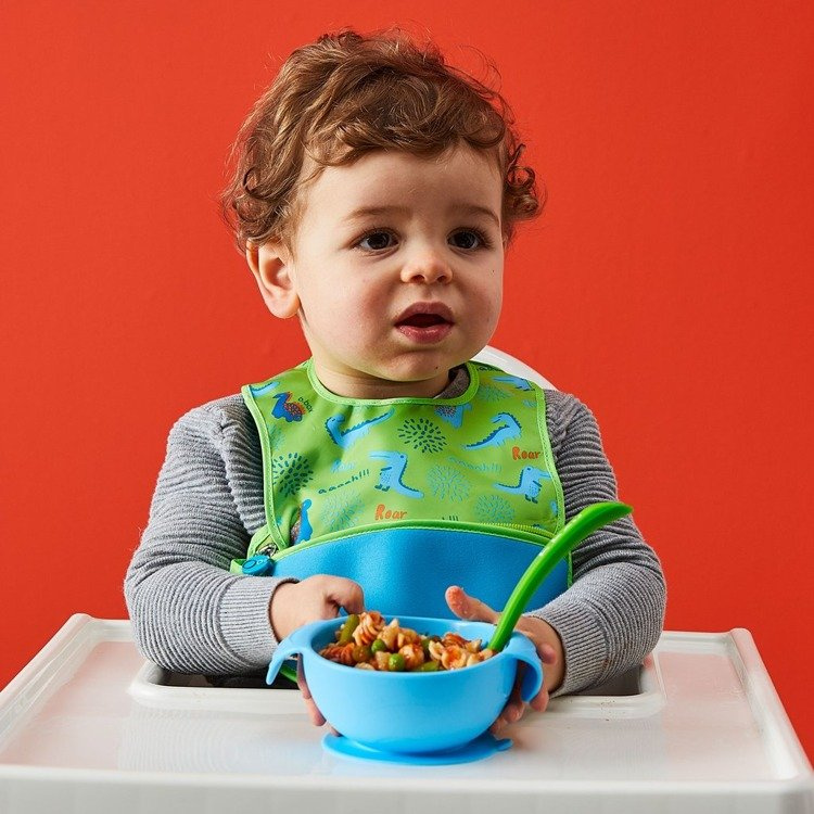 Silikonowa miseczka z przyssawką i łyżeczką, Ocean breeze, b.box, OUTLET