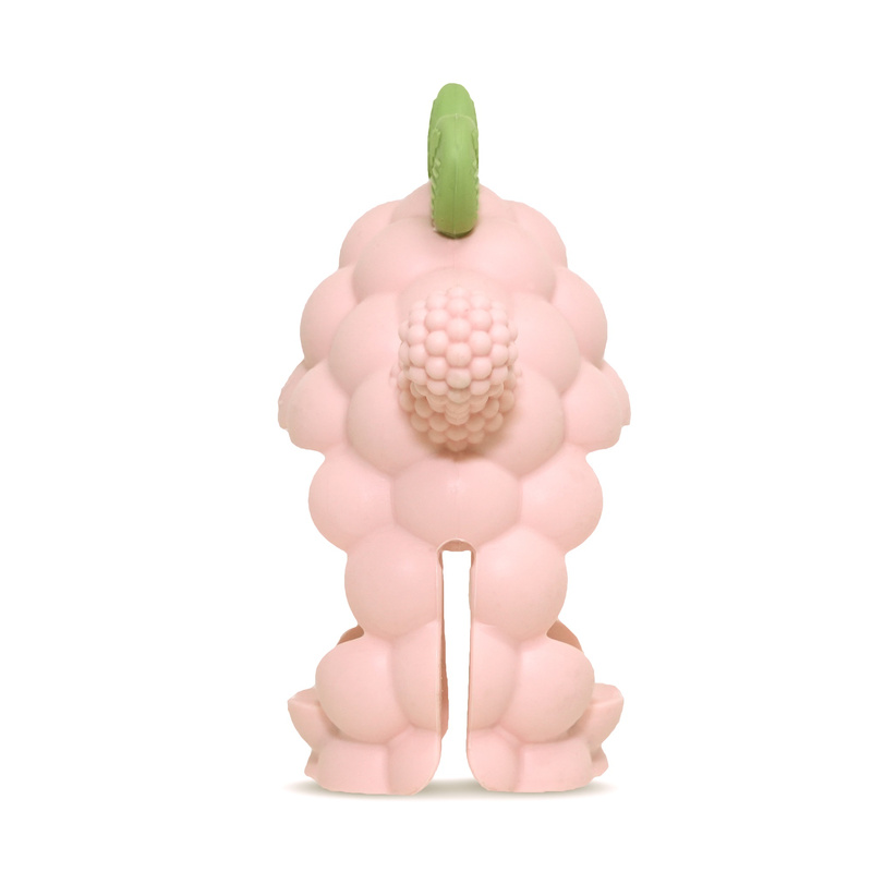 RaZbaby Gryzak Silikonowy na ząbkowanie dla Niemowląt | RaZberry Grip różowy, 3m+, OUTLET