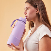 b.box Silikonowa nakładka ochronna na butelkę 1L, Lilac Love