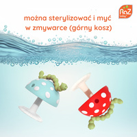 RaZbaby Gryzak z przyssawką Chompy, czerwony, 3m+