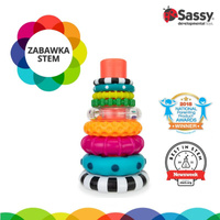 Sassy Wieża z krążków STEM – edukacyjna zabawka 6m+