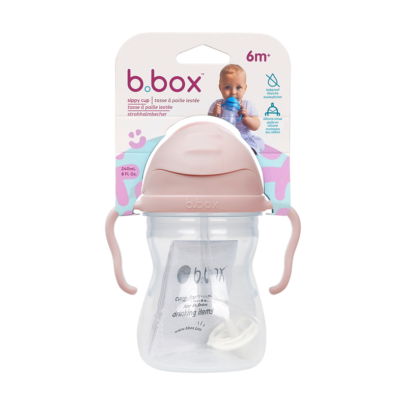 B.box bidon dla dzieci - kubek niekapek ze słomką 240 ml Blush