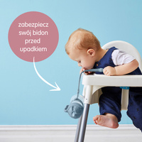 Zestaw na start 3w1 - bidon ze słomką 240 ml + smycz + zapasowe słomki, Ocean, b.box