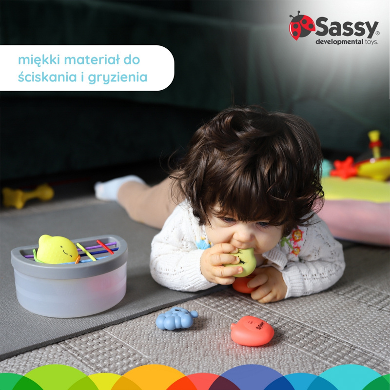 Sassy Sorter zabawka STEM – kubeczek z owocami 6m+, OUTLET