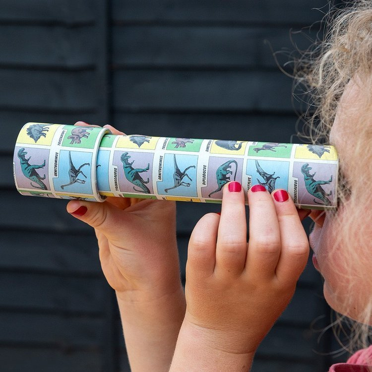 Rex London Kalejdoskop dla dzieci - zabawka optyczna z kolorowymi szkiełkami 3+ Dinozaury