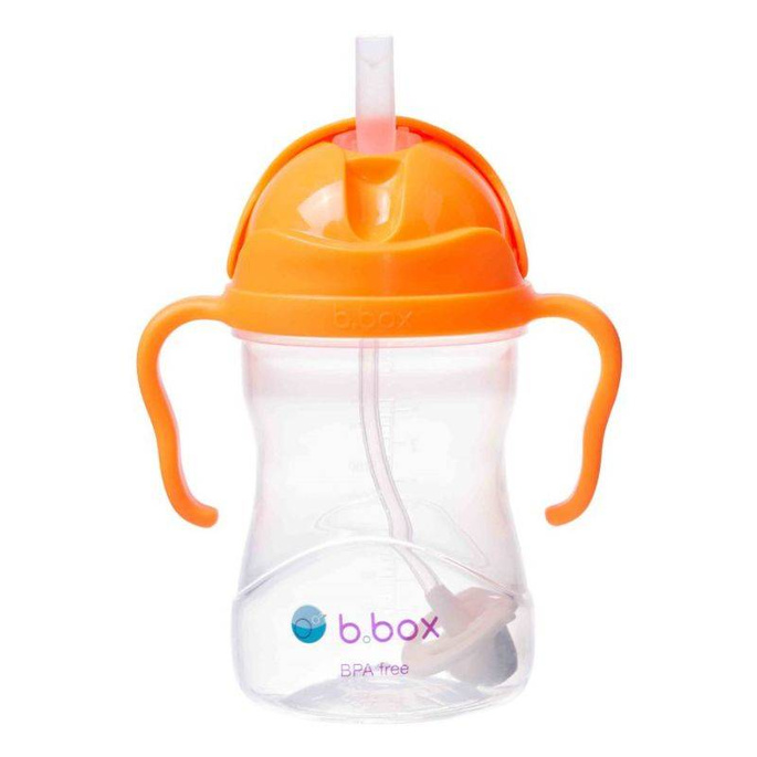 B.box bidon dla dzieci - kubek niekapek ze słomką 240 ml pomarańczowy