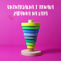 Grimm’s Wieża drewniana dla dzieci 10 krążków – wieża Montessori zabawka układanka Neon Green 1+