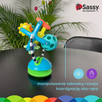 Zabawka sensoryczna Diabelski młyn Sassy – kolorowa atrakcja dla dzieci 6m+