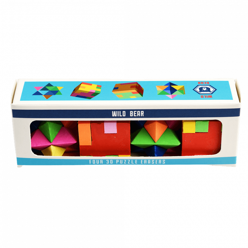 Gumki do ścierania, puzzle 3D, 4 szt. Dziki Niedźwiedź, 3+, Rex London, OUTLET