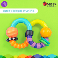 Zabawka sensoryczna ósemka Sassy – edukacyjna dla niemowląt 3m+