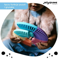 Pierwsze puzzle sensoryczne dla niemowlaka kółko Jellystone Design pastelowe