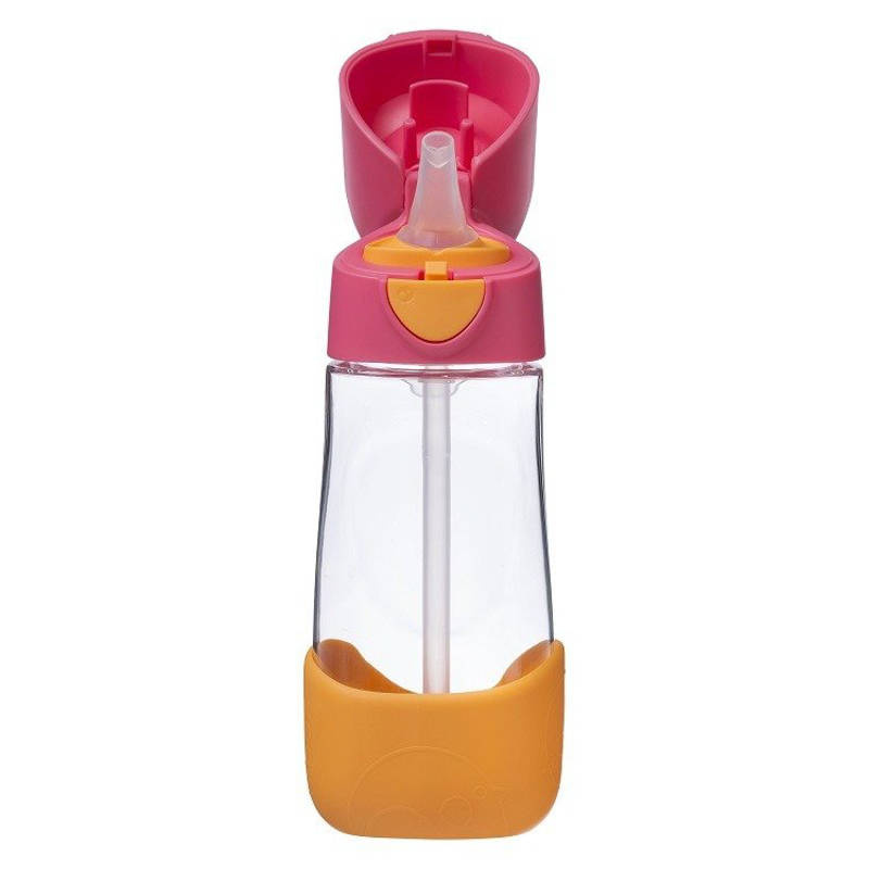 B.box Bidon dla dziecka - butelka na wodę ze słomką tritanowa 450 ml Strawberry Shake