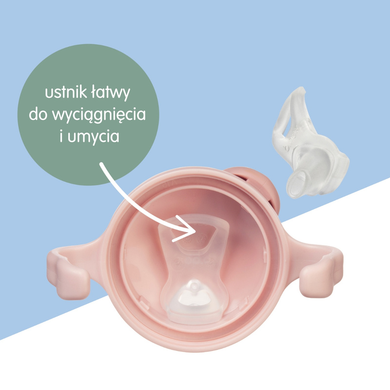 b.box Kubek z miękkim ustnikiem 4m+ Blush– niekapek do nauki samodzielnego picia