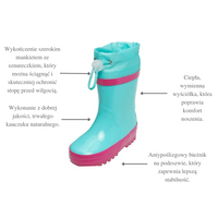 Kalosze ocieplane rozm. 26/27, turkusowe, Playshoes