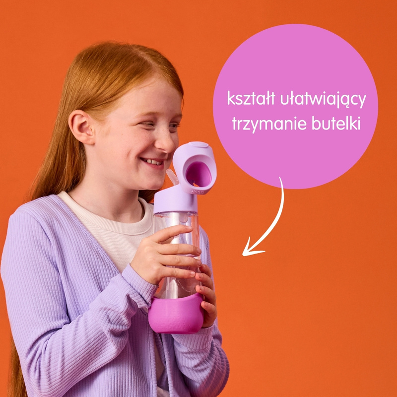 b.box Bidon dla dziecka - butelka na wodę ze słomką tritanowa 600ml Sugar Plum