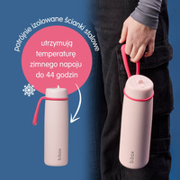 Zestaw Hydro Team butelka termiczna 690 ml Pink Paradise + butelka na wodę ze słomką tritanowa 450 ml Strawberry Shake, b.box