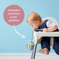 Zestaw na start 3w1 - bidon se złomką 240 ml + smycz + zapasowe słomki, Sage, b.box