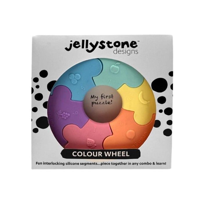 Pierwsze puzzle sensoryczne dla niemowlaka kółko Jellystone Design pastelowe