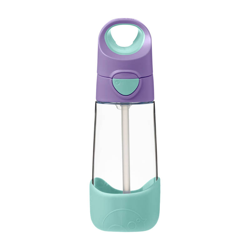 B.box Bidon dla dziecka - butelka na wodę ze słomką tritanowa 450 ml Lilac Pop