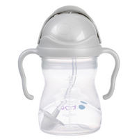 Bidon ze słomką 240 ml szary b.box + Silikonowa miseczka z przyssawką szara Everyday Baby