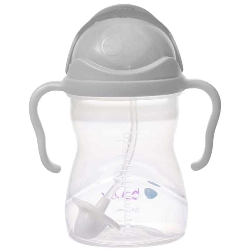 B.box bidon dla dzieci - kubek niekapek ze słomką 240 ml szary