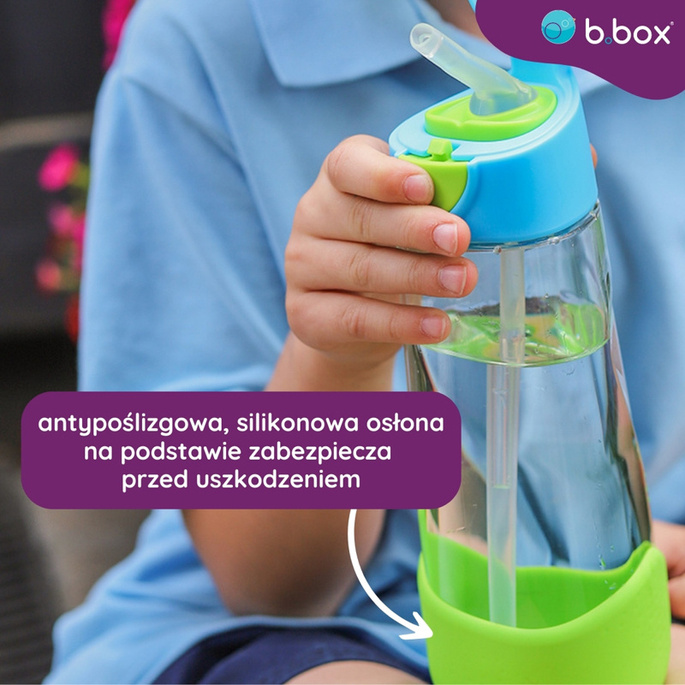 b.box Bidon dla dziecka - butelka na wodę ze słomką tritanowa 600ml Lemon Sherbet