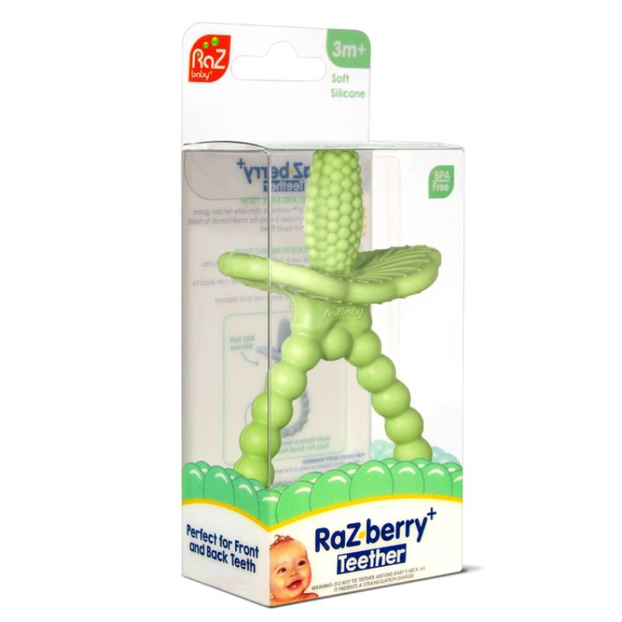 Gryzak silikonowy Soczysta Malina Plus, zielony,  RazBaby