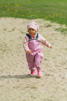 Spodnie przeciwdeszczowe z podszewką, różowe, Playshoes