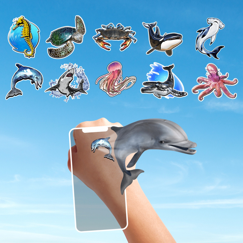 HoloToyz Tatuaże AR Sea Creatures – morskie stworzenia