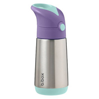 B.box butelka termiczna - bidon dla dzieci ze słomką 350 ml Lilac Pop