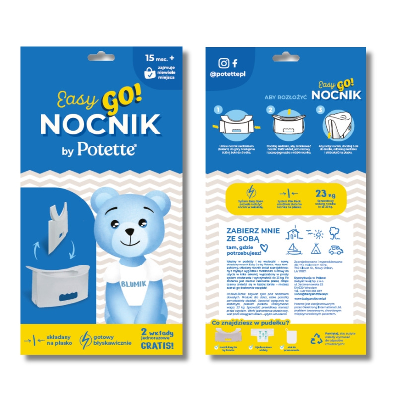 Potette EasyGo nocnik turystyczny składany jasnoszary 15 m+
