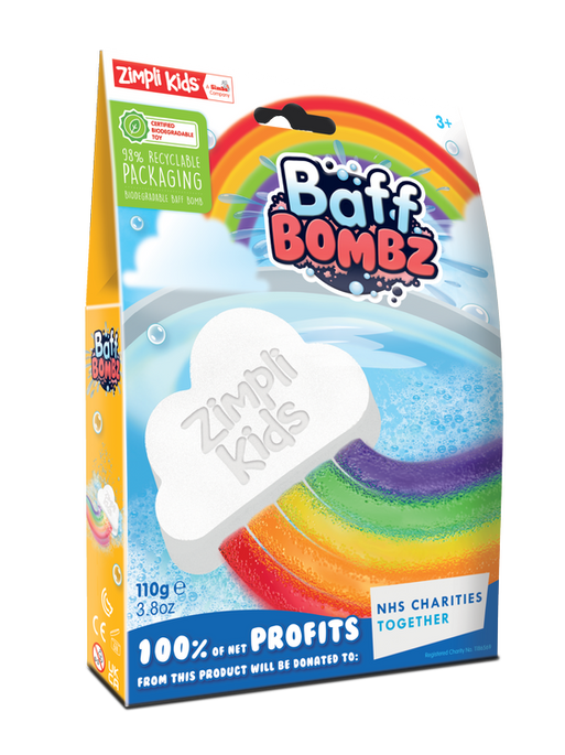 Tęczowa chmurka do kąpieli do zabawy zmieniająca kolor wody, Rainbow Baff Bombz, 3+, Zimpli Kids