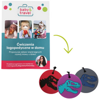 Gryzak antystresowy dinozaur, Jellystone Designs + PORADNIK LOGOPEDYCZNY