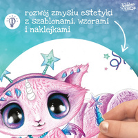 Nebulous Stars Kreatywny szkicownik z kredkami i szablonami – magiczne zwierzątka 7+