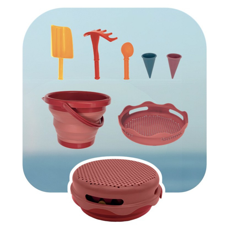 Zestaw zabawek do piaskownicy, 7 szt., koralowy, compacToys, OUTLET