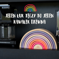 Tęcza Grimm’s 10 elementów Neon Pink – drewniana tęcza Montessori dla dzieci 3+