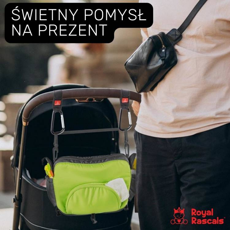 Karabińczyk do wózka, zestaw 2 szt., czarny, Royal Rascals, OUTLET
