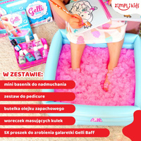 Zimpli Kids Domowe spa dla stóp zestaw do paznokci z przybornikiem dmuchaną miską i galaretką do kąpieli Gelli Spa 5+, OUTLET