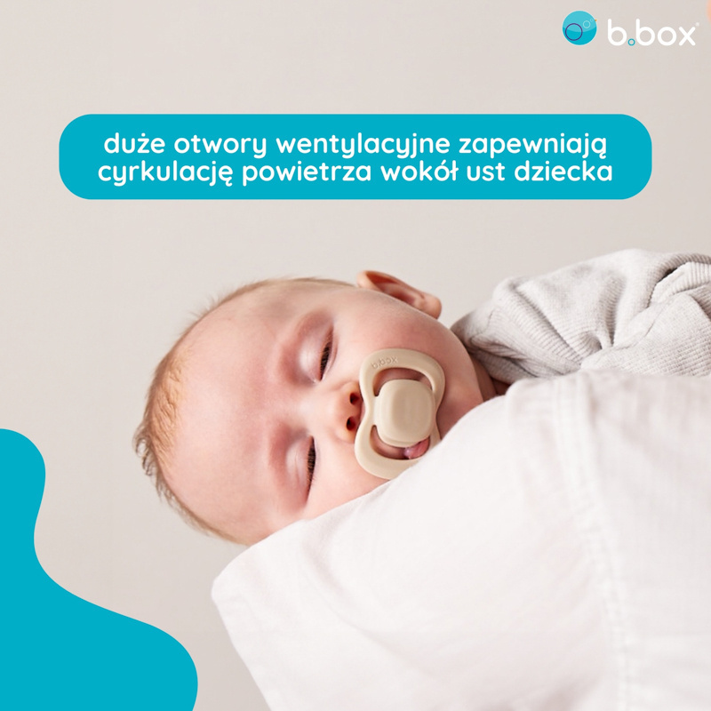 b.box Smoczek dla noworodka i niemowlaka 2 szt.– symetryczny smoczek silikonowy 0 – 6 mies. Blush + Latte