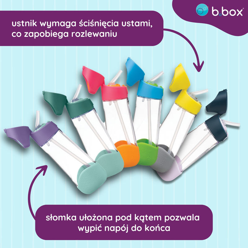 b.box Bidon dla dziecka - butelka na wodę ze słomką tritanowa 600ml Feeling Peachy