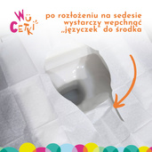 WuCetki Zestaw nakładki na toaletę dla dzieci i dorosłych – jednorazowe podkładki na sedes WC, wydłużone brzegi, 6 opakowań po 10 szt.
