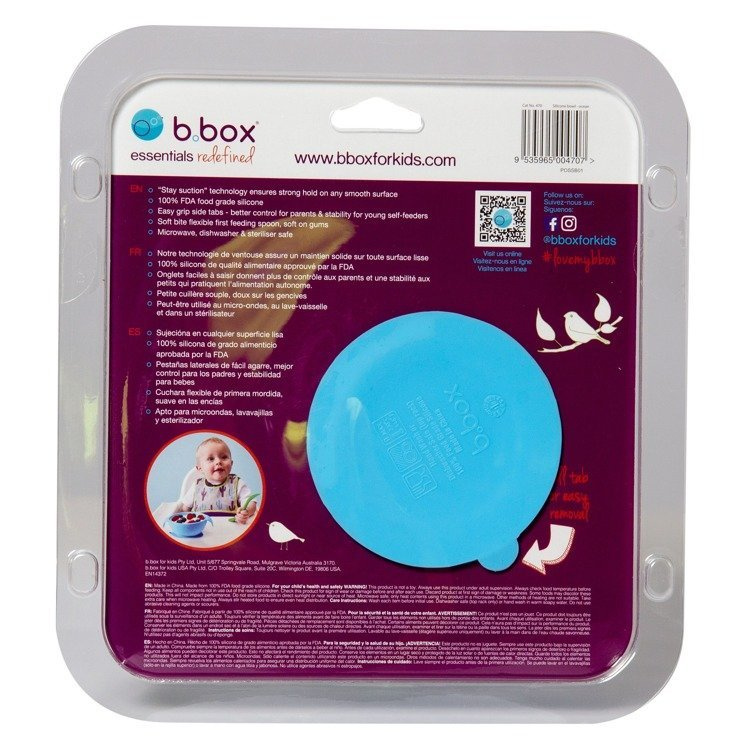 Silikonowa miseczka z przyssawką i łyżeczką, Ocean breeze, b.box, OUTLET