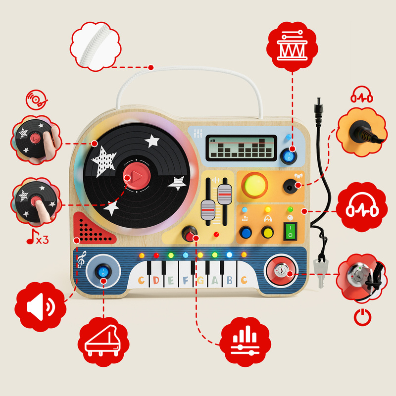 Topbright Interaktywna Tablica Muzyczna Mały DJ 36m+