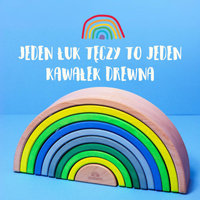 Tęcza Grimm’s 10 elementów Neon Green – drewniana tęcza Montessori dla dzieci 3+