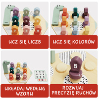 Topbright Gra do nauki kolorów i liczb | Zabawka edukacyjna Happy Dino Twist 36m+