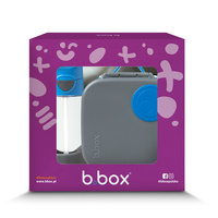 Zestaw Mini Lunchbox + Butelka tritanowa ze słomką 450 ml, Blue Slate, b.box