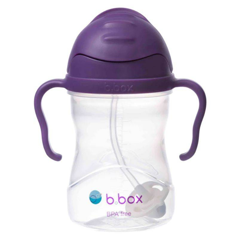 B.box bidon dla dzieci - kubek niekapek ze słomką 240 ml winogronowy
