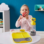 B.box Lunchbox dla dzieci do szkoły - szczelna śniadaniówka z przegródkami i wkładem chłodzącym Lemon Sherbet